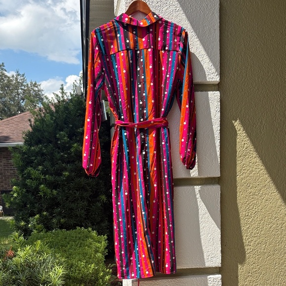 Abbott Elementary Vibrant Long Sleeve Dress with Tie Waist NWT - Picture 8 of 8